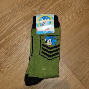 2 Pairs Sonic The Hedgehog Socks Size 10-13 Sega Camo Green Military New